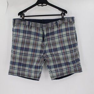 Polo ralph Lauren shorts Men's 40 reversible slim GI fit chino cotton plaid blue